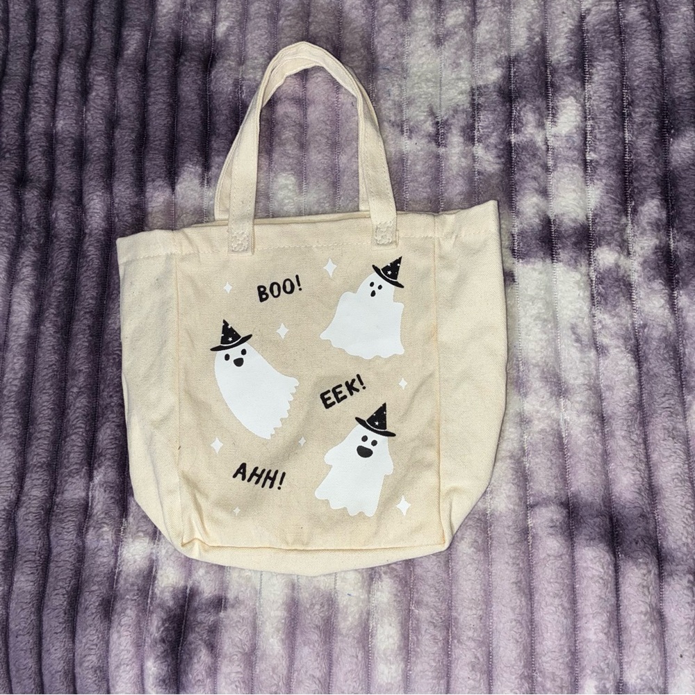 Ghost Print Canvas Tote Bag